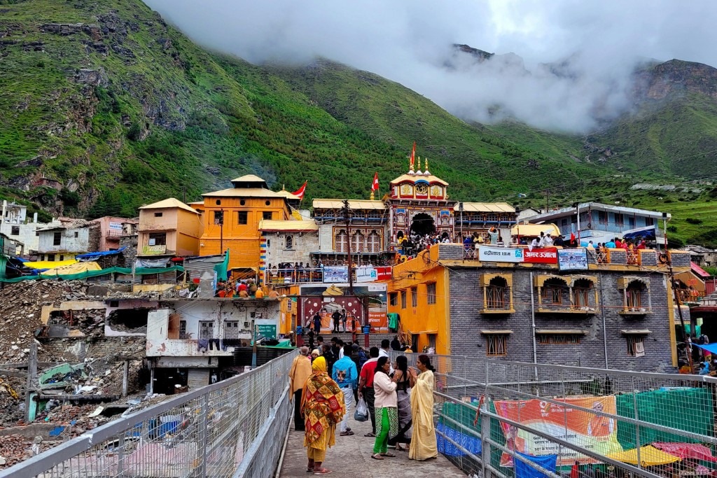Badrinath Dham during monsoon